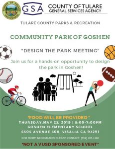 Community Park of Goshen- "Design the Park Meeting @ Goshen Elementary School