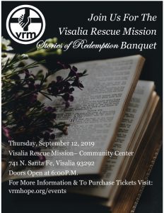Stories of Redemption Banquet @ Visalia Rescue Mission Community Center