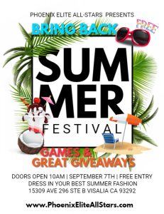 Bring Back Summer Family Festival @ Phoenix Elite All-Stars