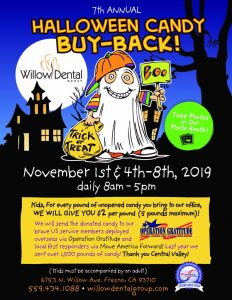 7th Annual Halloween Candy Buy-Back @ Willow Dental Group